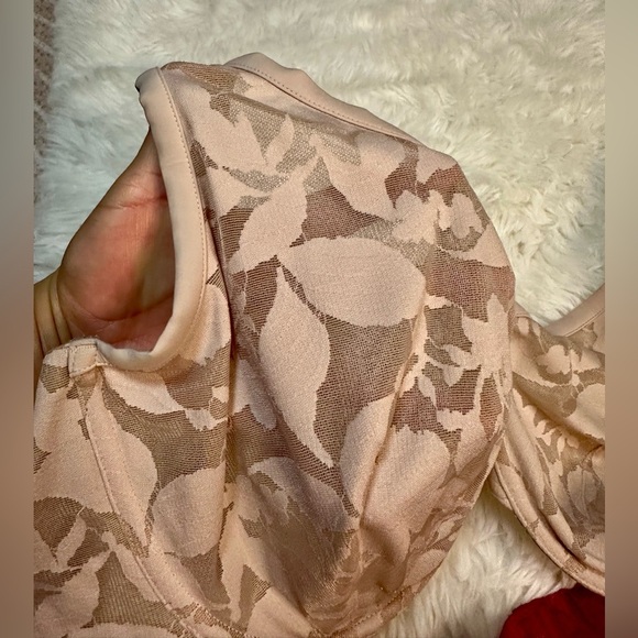 Third Love Unlined Foliage Perfect Coverage Fuchsia Lace Beige Nude Bra 38 F Set - Picture 5 of 9